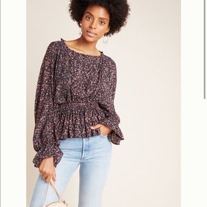 Anthropologie peplum top
